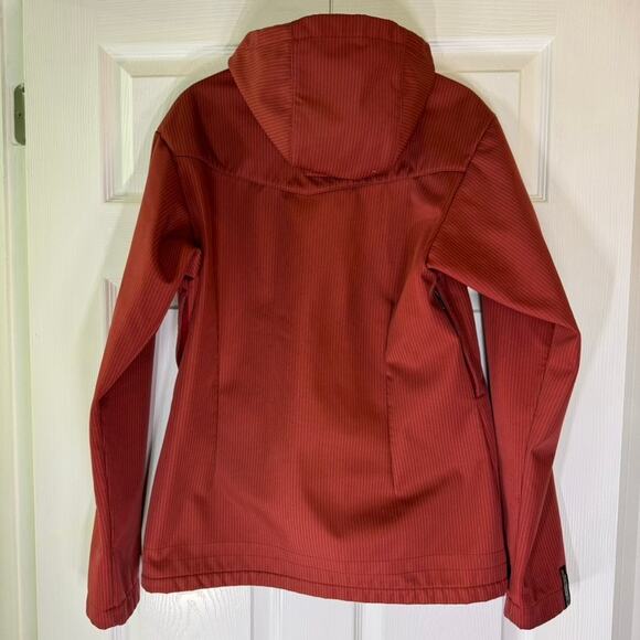 Bonfire Red Stripe Softshell Snowboard Jacket Women M Hooded Classic Fit - Picture 3 of 16